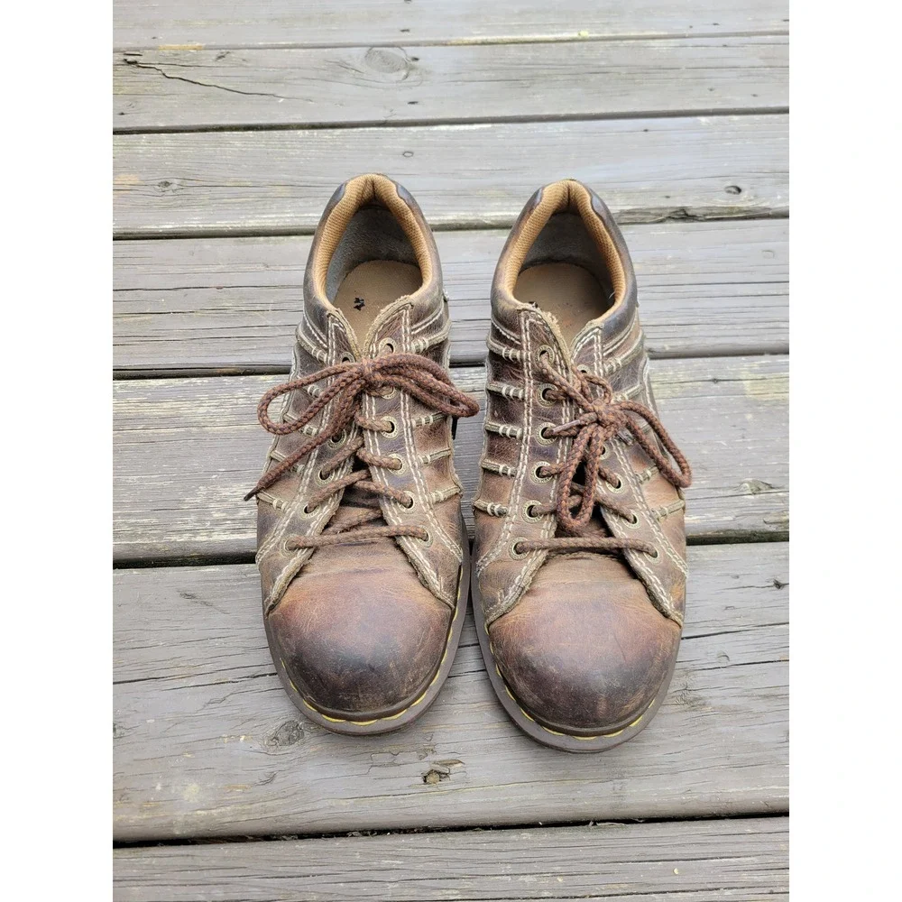 Dr.‎ Martens Keith Oxford Brown Leather Industrial Lug Sole Mens Size 12